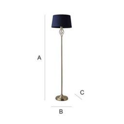 Valuelights Memphis Traditional Silver Satin Barley Twist Floor Lamp With Navy Blue Shade - thumbnail 7