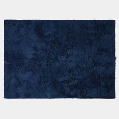 Ohs Fluffy Teddy Rug Soft Floor Carpet Non Slip Area Mat, Navy - 160 X 230Cm - image 1
