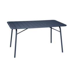 Sweeek - Metal Folding Garden Table 140Cm, Seats 4 Marine Blue 141.2X80X72.5 Cm - Amelia 140Cm - thumbnail 2