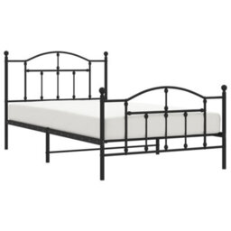 Berkfield Metal Bed Frame With Headboard And Footboard Black 107X203 Cm - thumbnail 3