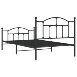 Berkfield Metal Bed Frame With Headboard And Footboard Black 107X203 Cm - thumbnail 7