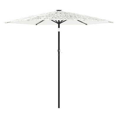 Berkfield Durable Garden Parasol With Steel Pole White 268X268X226 Cm