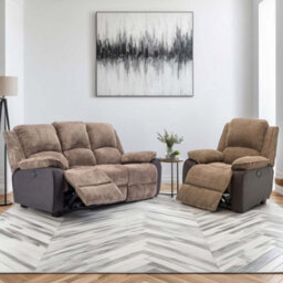 More4Homes Postana Electric Recliner Jumbo Cord 1+3 Seater Sofa Set (Brown)