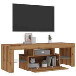 Berkfield Tv Cabinet With Led Lights Artisan Oak 120X36.5X40 Cm Engineered Wood - thumbnail 5