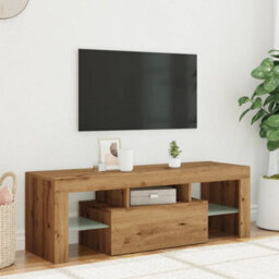 Berkfield Tv Cabinet With Led Lights Artisan Oak 120X36.5X40 Cm Engineered Wood - thumbnail 4