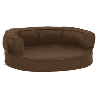 Berkfield Luxury Ergonomic Dog Bed Mattress 60X42 Cm Linen Look Brown - image 1