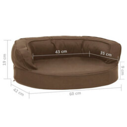 Berkfield Luxury Ergonomic Dog Bed Mattress 60X42 Cm Linen Look Brown - thumbnail 7