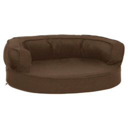 Berkfield Luxury Ergonomic Dog Bed Mattress 60X42 Cm Linen Look Brown - thumbnail 1