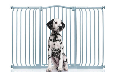 Bettacare Extra Tall Curved Top Dog Gate, 143Cm - 152Cm, Matt Grey, Extra Tall 100Cm In Height, Pressure Fit Pet Gate - image 1