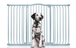 Bettacare Extra Tall Curved Top Dog Gate, 143Cm - 152Cm, Matt Grey, Extra Tall 100Cm In Height, Pressure Fit Pet Gate - thumbnail 1