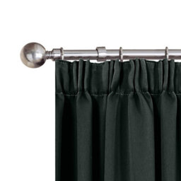 Ameha Black 230 Gsm Plain Thermal Blackout Pencil Pleat Door Curtain For Bedroom Single Panel Energy Saving 66'' X 84'' Uk Home - thumbnail 9