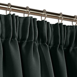 Ameha Black 230 Gsm Plain Thermal Blackout Pencil Pleat Door Curtain For Bedroom Single Panel Energy Saving 66'' X 84'' Uk Home - thumbnail 6
