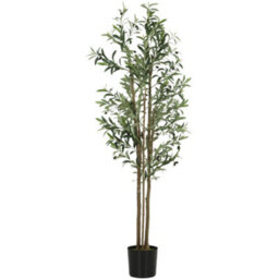 Homcom 175 Cm Artificial Olive Tree, Tall Faux Plant With 787 Leaves - thumbnail 2
