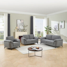More4Homes Malmo Modern Scandi Style Fabric Living Room 1+2+3 Seater Sofa Set (Grey) - thumbnail 1