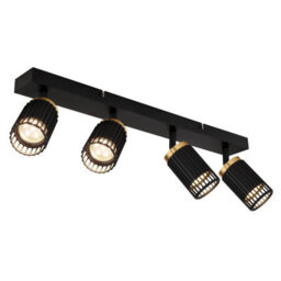 Luminosa Lighting Luminosa Korben Ceiling Spotlight Bar Matt Black 4X Gu10