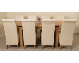 That's Furniture Richmond 140Cm - 220Cm Oak Extending Dining Table And 8 Chairs Dining Set With Montana Ivory Leather Chairs - thumbnail 2
