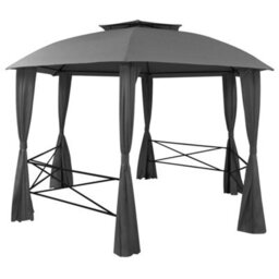 Berkfield Garden Marquee Pavilion Tent With Curtains Hexagonal 360X265 Cm - thumbnail 2