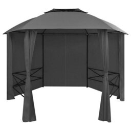 Berkfield Garden Marquee Pavilion Tent With Curtains Hexagonal 360X265 Cm - thumbnail 1