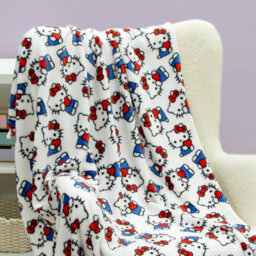 Character World Hello Kitty Fleece Blanket Soft Warm White Cat Kids Girls Throw 100 X 150Cm - thumbnail 3