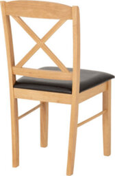 Seconique Mason Dining Chair Pair In Oak Varnish And Brown Faux Leather - thumbnail 8