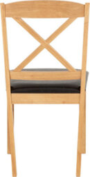 Seconique Mason Dining Chair Pair In Oak Varnish And Brown Faux Leather - thumbnail 4