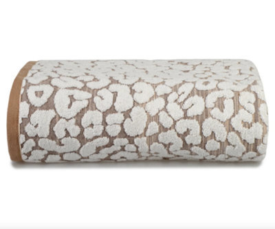 Allure Bath Fashions Luxury Jacquard Leopard Bath Towel - Natural - image 1