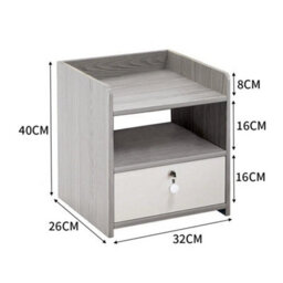 1 Drawer Compact Wooden Bedroom Bedside Cabinet Furniture - thumbnail 2