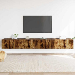 Berkfield Classic 3 Piece Tv Cabinet Set Smoked Oak Engineered Wood - thumbnail 2