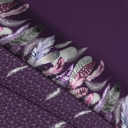 Gc Gaveno Cavailia Downy Dreams Duvet Cover Bedding Set Purple Single 2Pc With Reversible Geometric Printed Quilt Cover - thumbnail 2