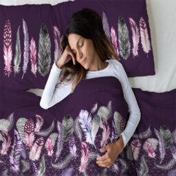 Gc Gaveno Cavailia Downy Dreams Duvet Cover Bedding Set Purple Single 2Pc With Reversible Geometric Printed Quilt Cover - thumbnail 4