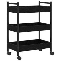 Walplus Kitchen Trolley Black Oak 50 X 30 X 70 Cm Engineered Wood - thumbnail 6