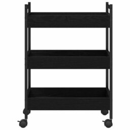 Walplus Kitchen Trolley Black Oak 50 X 30 X 70 Cm Engineered Wood - thumbnail 7