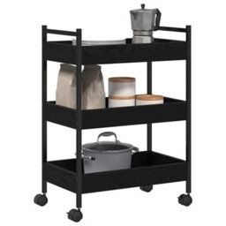 Walplus Kitchen Trolley Black Oak 50 X 30 X 70 Cm Engineered Wood - thumbnail 3
