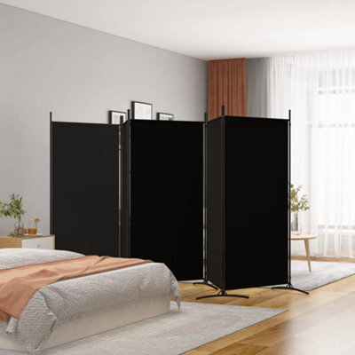 Vidaxl 5-Panel Room Divider Black 433X180 Cm Fabric Room Dividers - image 1