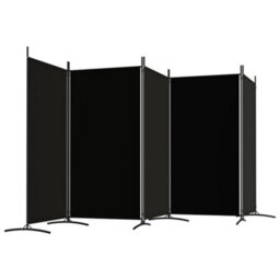 Vidaxl 5-Panel Room Divider Black 433X180 Cm Fabric Room Dividers - thumbnail 5