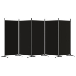 Vidaxl 5-Panel Room Divider Black 433X180 Cm Fabric Room Dividers - thumbnail 4