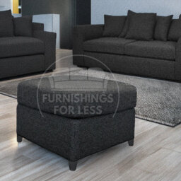 Furnishings For Less UK Paris Charcoal Boucle Fabric Sofa Accessory Footstool - thumbnail 1