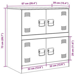 Vidaxl Sideboard Anthracite 67X39X73 Cm Steel - thumbnail 3