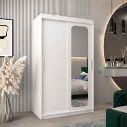 Arte Uppsala T2 Sliding Door Wardrobe 120Cm In White - Sleek, Mirrored Storage For Light-Filled Rooms - thumbnail 1