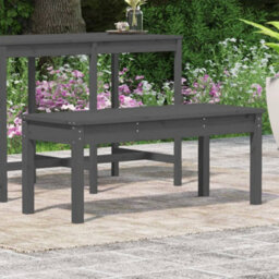 Vidaxl Garden Bench Grey 109X44X45 Cm Solid Wood Pine Garden Benches - thumbnail 3