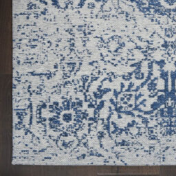 Blue Modern Easy To Clean Floral Dining Room Bedroom And Living Room Rug-69Cm X 114Cm - thumbnail 6