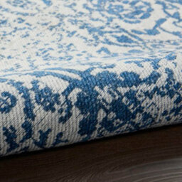 Blue Modern Easy To Clean Floral Dining Room Bedroom And Living Room Rug-69Cm X 114Cm - thumbnail 7