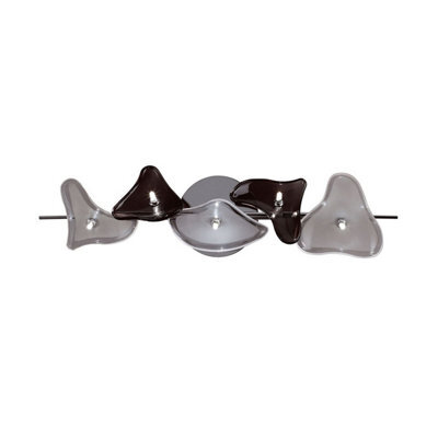 Luminosa Lighting Luminosa Otto Ceiling/wall 5 Light G4 Bar, Polished Chrome/black Glass, Not Led/cfl Compatible - image 1