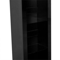 Black Matt Body & Black High Gloss Fronts Tall Cabinet Bookcase Display Shelf Unit - thumbnail 4