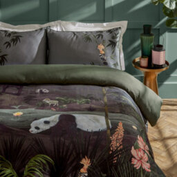 Paoletti Botanical Riches Chuan Exotic Jungle Duvet Cover Set, Super King, Nightfall - thumbnail 2
