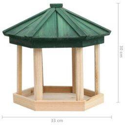 Vidaxl Bird Feeder Octagon Solid Firwood 33X30 Cm - thumbnail 3