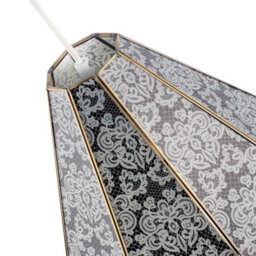 Happy Homewares Classic Traditional White Floral Glass Pendant Ceiling Lighting Shade - thumbnail 3