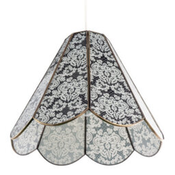 Happy Homewares Classic Traditional White Floral Glass Pendant Ceiling Lighting Shade - thumbnail 5