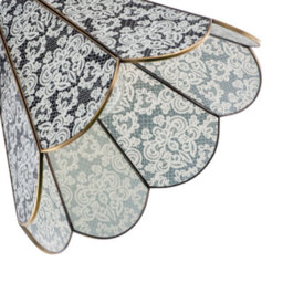 Happy Homewares Classic Traditional White Floral Glass Pendant Ceiling Lighting Shade - thumbnail 4