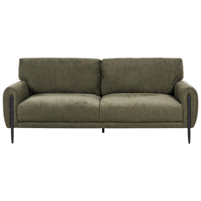 Beliani Sofa 3 Seater Skaro Chenille Green - image 1